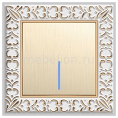 Выключатель проходной одноклавишный с подсветкой Antik (Шампань рифленый) WL10-SW-1G-2W+WL10-SW-1G-2W-LED Werkel