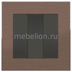 Выключатель трехклавишный Aluminium (Серо-коричневый) WL07-SW-2G+WL07-SW-3G Werkel