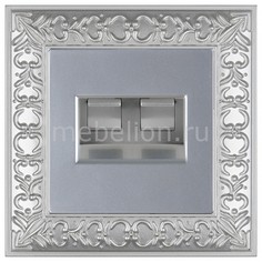 Розетка телефонная RJ-11 Antik (Серебряный) WL06-RJ-45+WL06-RJ11+RJ45 Werkel