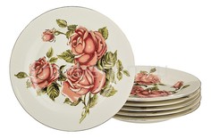 Набор из 6 тарелок плоских Корейская роза 126-502 АРТИ М