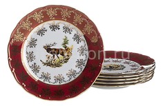 Набор из 6 тарелок плоских Красная охота 655-185 АРТИ М