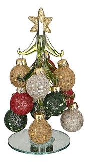 Ель новогодняя с елочными шарами (15 см) ART 594-098