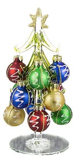 Ель новогодняя с елочными шарами (15 см) ART 594-045