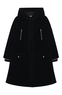 Пальто на молнии с капюшоном и текстильной отделкой Ermanno Scervino