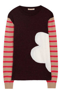 Шерстяной пуловер фактурной вязки Marni