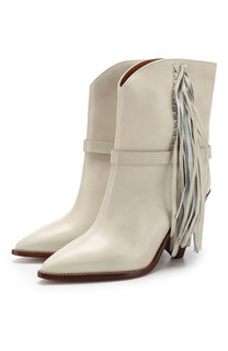 Кожаные ботильоны на фигурном каблуке Isabel Marant
