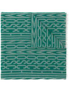 шарф с логотипом и бахромой Moschino Vintage
