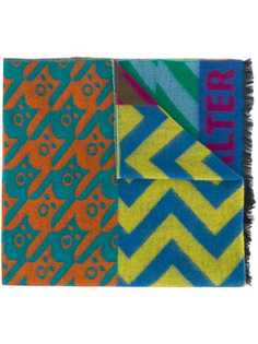 mixed weave patchwork style scarf Walter Van Beirendonck
