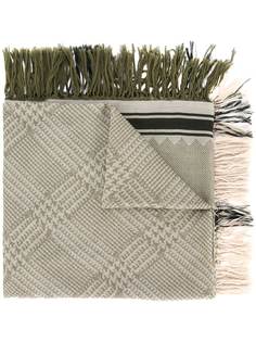 клетчатый шарф с узором с черепами Alexander McQueen