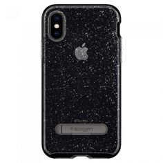 Чехол (клип-кейс) Spigen Crystal Hybrid Glitter, для Apple iPhone X, серый [057cs22148] Noname