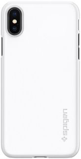 Чехол (клип-кейс) Spigen Thin Fit, для Apple iPhone X, белый [057cs22112] Noname