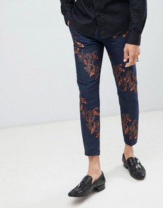 Укороченные брюки скинни с принтом Twisted Tailor - Темно-синий