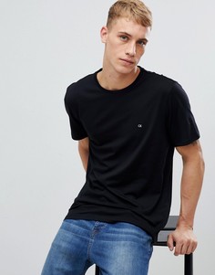 Черная футболка с вышитым логотипом Calvin Klein - Черный