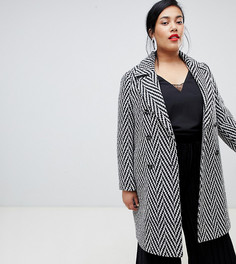 Двубортное пальто букле Vero Moda Curve - Серый