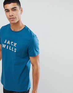 Сине-зеленая футболка с логотипом Jack Wills Wentworth - Зеленый