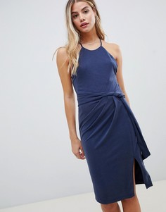 Платье мини с поясом Stylestalker - Темно-синий