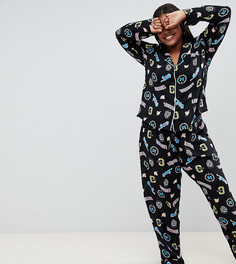 Пижама из 100% модала ASOS DESIGN Curve - Мульти