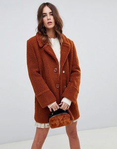 Однобортное пальто Fashion Union - Коричневый