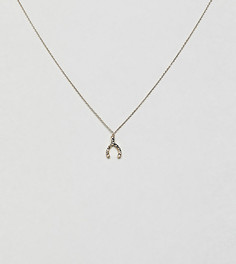 Позолоченное ожерелье с подвеской в виде счастливой косточки с кованым эффектом Orelia - Золотой