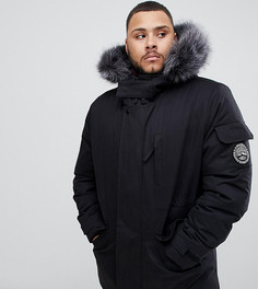Черная парка с искусственным мехом на капюшоне Bellfield Plus - Черный