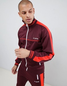 Бордовая спортивная куртка с полосками по бокам Diesel S-Roots - Красный