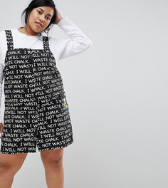 Джинсовое платье-сарафан с принтом The Simpsons x ASOS DESIGN Curve - Черный