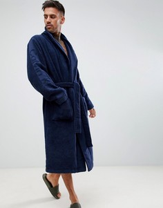Махровый халат с логотипом Calvin Klein - Темно-синий