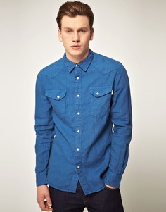 Джинсовая рубашка в стиле вестерн Paul Smith Jeans - Синий