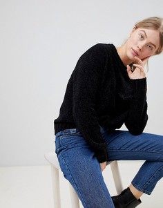 Супермягкий блестящий джемпер из шенили JDY - Черный