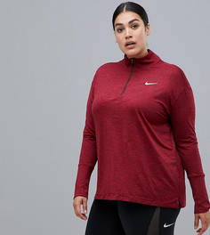 Красный топ на молнии Nike Running Plus Element - Красный