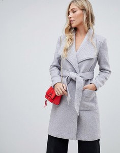 Серое пальто с добавлением шерсти Forever New - Серый