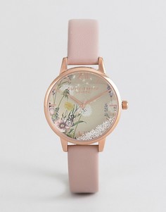 Часы с розовым ремешком из веган-кожи Olivia Burton OB16SG04 - Розовый