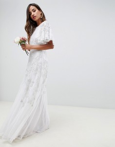 Платье с цветочной отделкой ASOS EDITION wedding - Белый