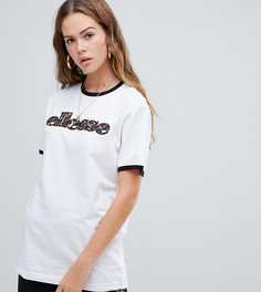 Свободная футболка с леопардовым принтом ellesse - Белый