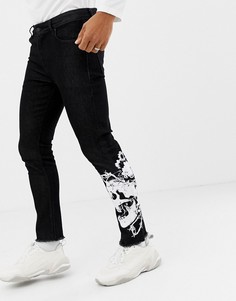 Черные джинсы скинни с черепами ASOS DESIGN - Черный