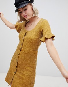 Платье мини в стиле 70-х на пуговицах Nobodys Child - Желтый