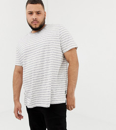 Бежевая футболка в полоску Burton Menswear Big & Tall - Серый