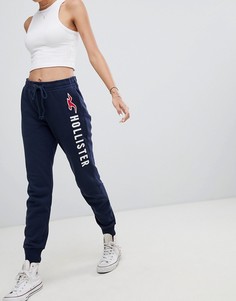 Классические спортивные штаны с логотипом Hollister - Темно-синий