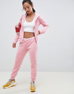 Спортивные штаны из велюра с манжетами Juicy Couture Black Label - Розовый
