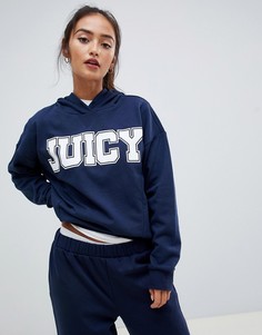 Oversize-худи с логотипом Juicy By Juicy Couture - Темно-синий