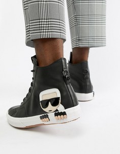 Черные высокие кроссовки Karl Lagerfeld Kampus - Черный