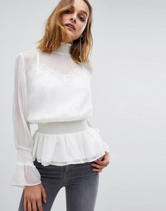Полупрозрачный топ с высоким воротником AllSaints - Мульти