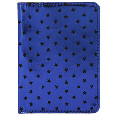 Обложка для паспорта LADY PINK синяя звезды