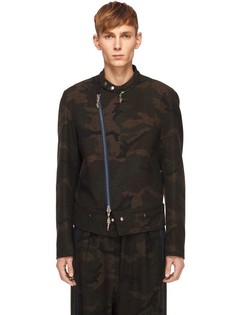Куртка с милитари-принтом и асимметричной молнией Yohji Yamamoto