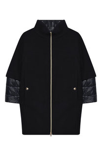 Пальто из шерсти на молнии с воротником-стойкой Herno