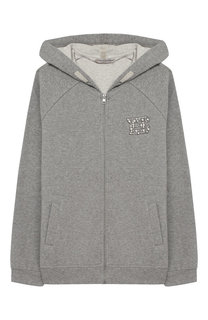 Хлопковый кардиган на молнии с капюшоном Ermanno Scervino