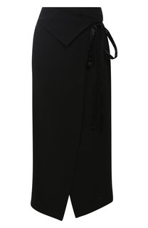 Юбка-миди из смеси вискозы и шерсти с запахом Ann Demeulemeester