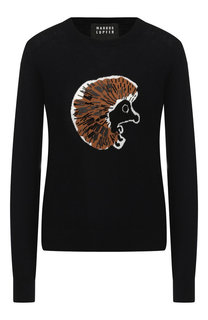 Шерстяной пуловер с вышитым принтом Markus Lupfer