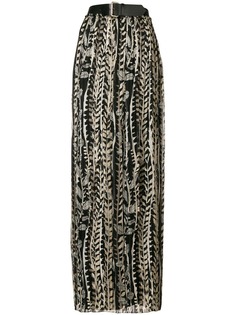 плиссированная юбка макси с цветочным принтом Alberta Ferretti
