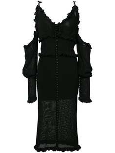 платье с открытыми плечами и оборками Magda Butrym